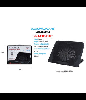 Ventola Di Raffreddamento Base Dissipatore Per Pc Notebook Pad 160mm Maxtech Vt-pt002         