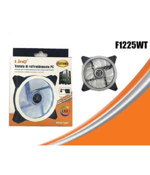 Ventola Di Raffreddamento Cooling Fun Per Telaio Pc Computer Con Luce Led F1225wt         