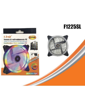 Ventola Raffreddamento Cooling Fun Per Telaio Pc Luce 120 Led Multicolor F1225sl         