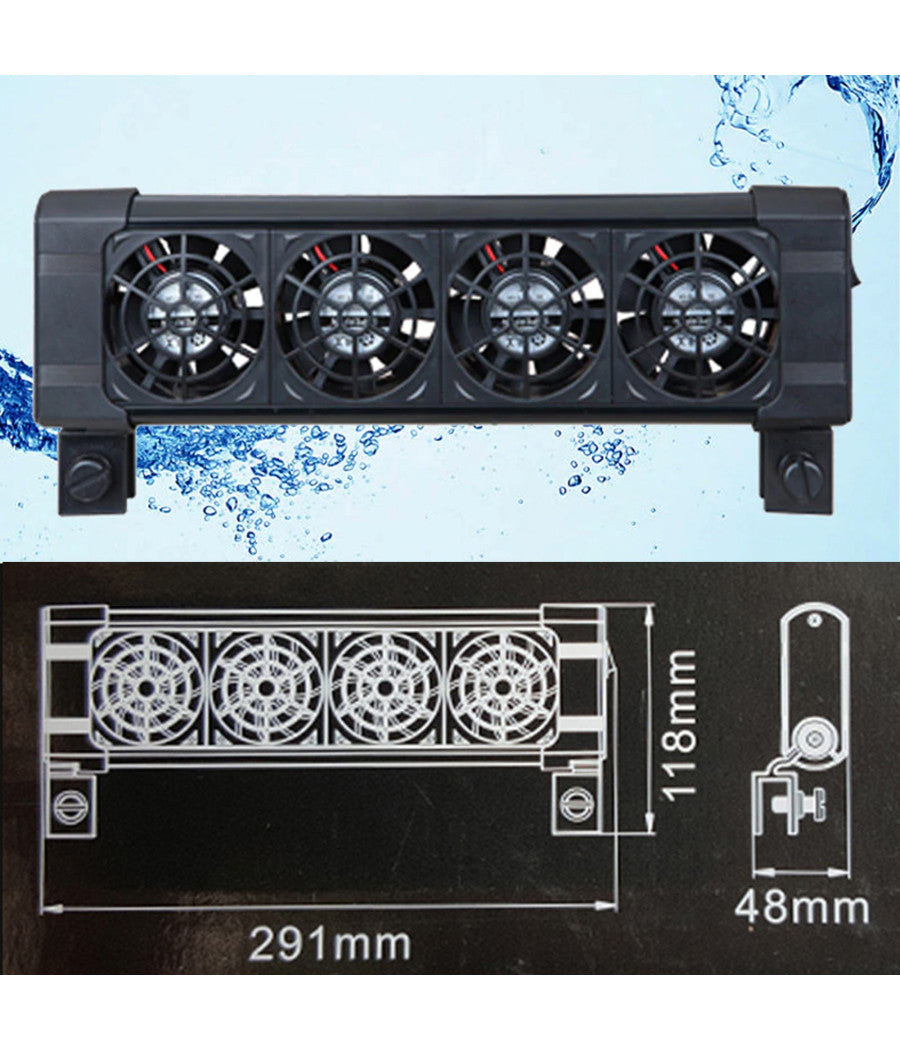Ventola Raffreddamento Fs604 Per Acquario 4 Ventole Acqua Acquario Dolce Marino         