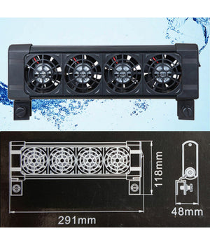 Ventola Raffreddamento Fs604 Per Acquario 4 Ventole Acqua Acquario Dolce Marino         
