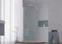 Parete doccia Walk-in da 120 CM H 200 Vetro Trasparente Profilo Bianco in pvc mod. Venus