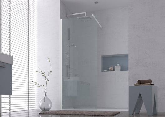 Parete doccia Walk-in da 120 CM H 200 Vetro Trasparente Profilo Bianco in pvc mod. Venus
