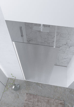 Parete doccia Walk-in da 120 CM H 200 Vetro Trasparente Profilo Bianco in pvc mod. Venus