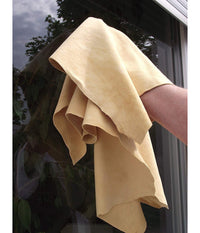 Vera Pelle Di Daino Panno Scamosciato 33x48 Cm Vetro Vetri Auto Asciuga         