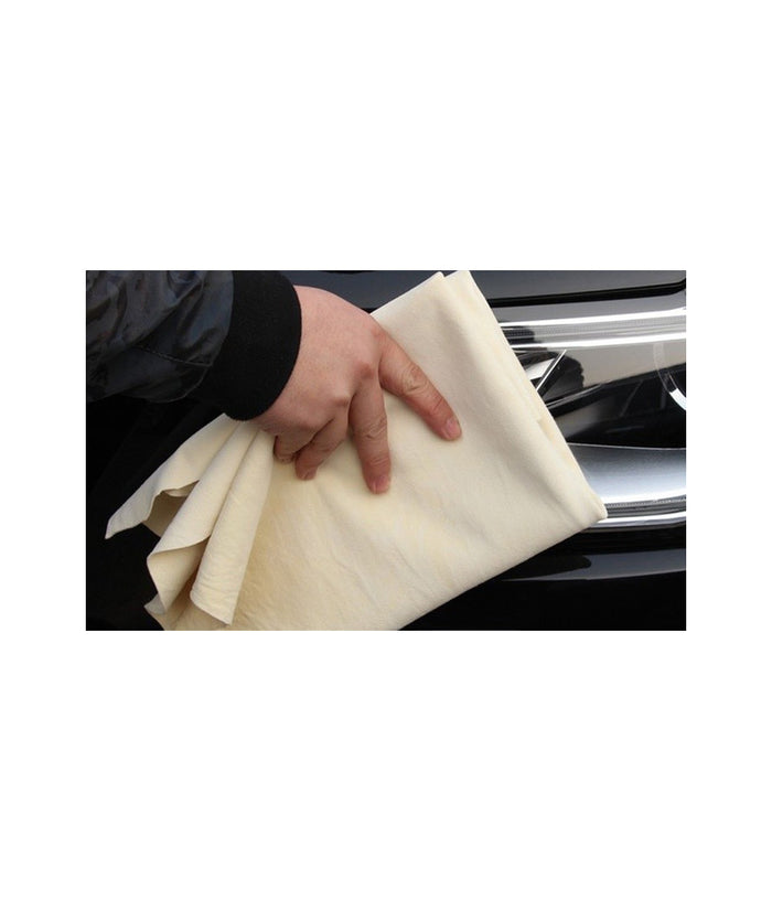 Vera Pelle Di Daino Panno Scamosciato 39x59 Cm Vetro Vetri Auto Asciuga         