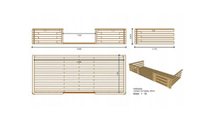 Veranda - 10.00m2 - 5.00m x 2.00m - impregnata - colore: marrone - DOM603 - ALTANKA