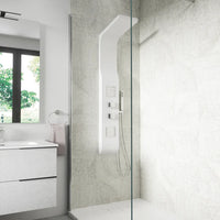 Pannello doccia in alluminio bianco opaco con doccino, 3 funzioni |  Vernel