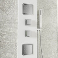 Pannello doccia in alluminio bianco opaco con doccino, 3 funzioni |  Vernel