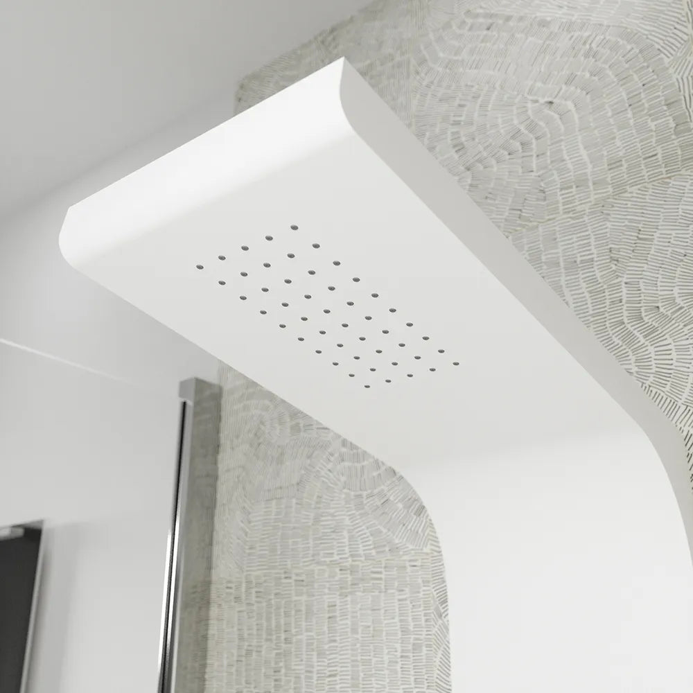 Pannello doccia in alluminio bianco opaco con doccino, 3 funzioni |  Vernel