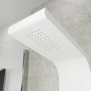 Pannello doccia in alluminio bianco opaco con doccino, 3 funzioni |  Vernel