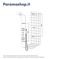 Pannello doccia in alluminio bianco opaco con doccino, 3 funzioni |  Vernel