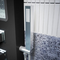 Pannello doccia in alluminio nero opaco a 3 funzioni con doccino |  Vernel