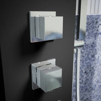 Pannello doccia in alluminio nero opaco a 3 funzioni con doccino |  Vernel