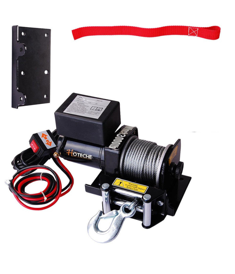 Verricello Elettrico 1350kg Paranco Argano A 12v Con Telecomando Tira Barche         