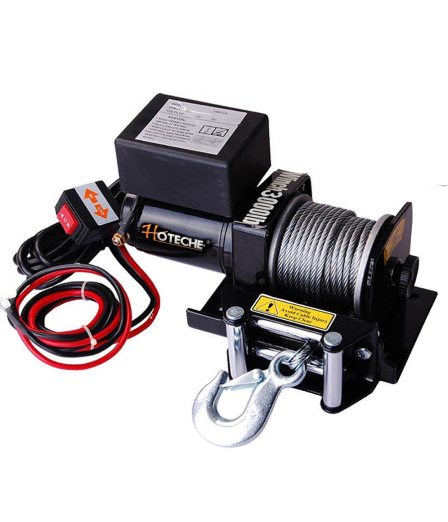 Verricello Elettrico 1350kg Paranco Argano A 12v Con Telecomando Tira Barche         