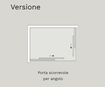 Box Doccia H. 200 Con Ante Scorrevoli Reversibile Mod. Quick Cristallo 6 Mm Trasparente, Finitura Cromo - Cm. 85 X 85