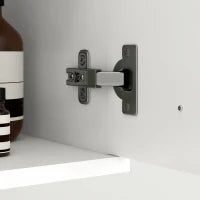 kleankin Mobile Bagno in Legno a Parete con 2 Armadietti, 2 Ripiani e Scaffale Aperto, 30x30x131.5 cm, Bianco