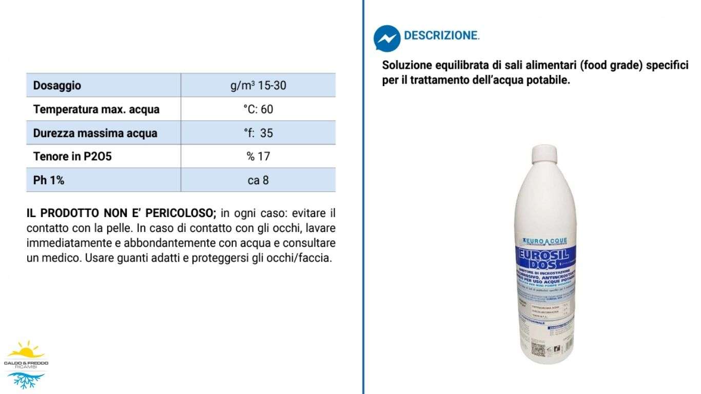 Ricarica per Pompe Dosatrici anticalcare Eurosil 1 Lt.