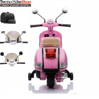 Moto Scooter Elettrico per Bambini Piaggio VESPA PX150 FULL con Parabrezza e Bauletto 12V-Rosa