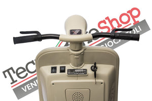 Moto Elettrica Per Bambini Vespa Sidecar Big  12V-Avorio
