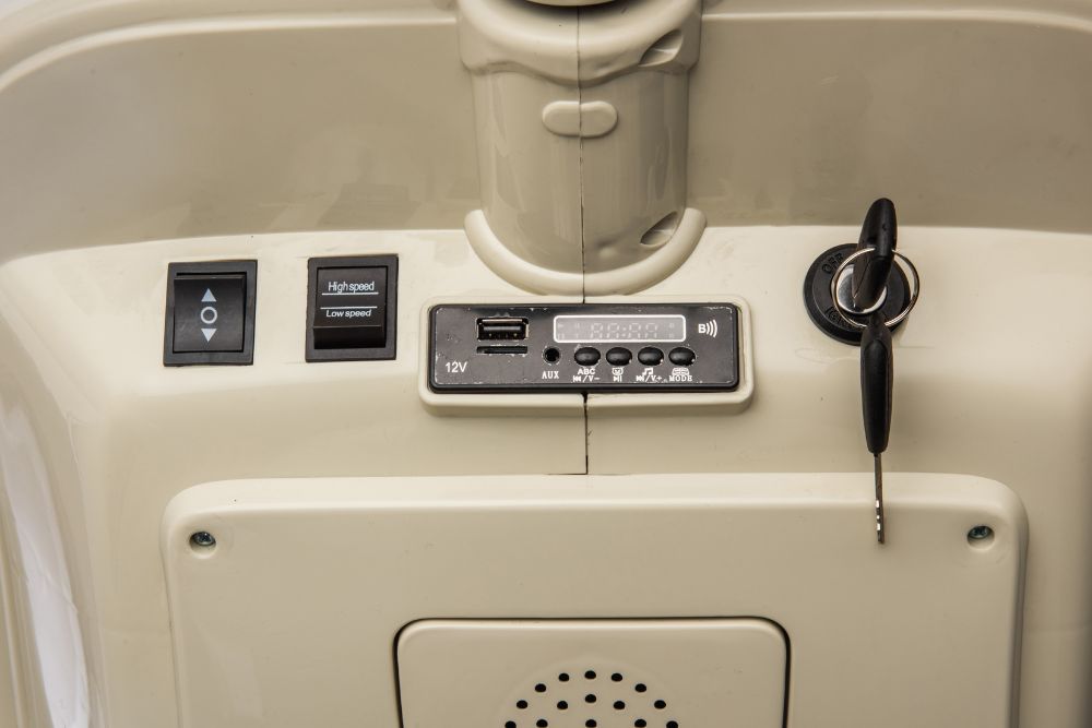 Moto Elettrica Per Bambini Vespa Sidecar Big  12V-Avorio