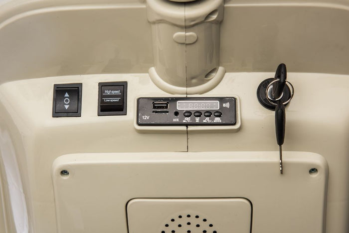 Moto Elettrica Per Bambini Vespa Sidecar Big  12V-Avorio