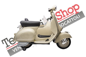 Moto Elettrica Per Bambini Vespa Sidecar Big  12V-Avorio
