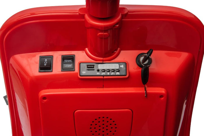 Moto Elettrica Per Bambini Vespa Sidecar Big  12V-Rosso