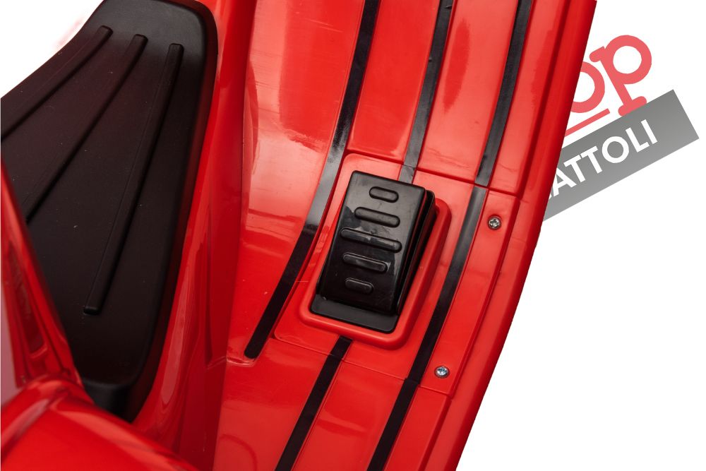 Moto Elettrica Per Bambini Vespa Sidecar Big  12V-Rosso