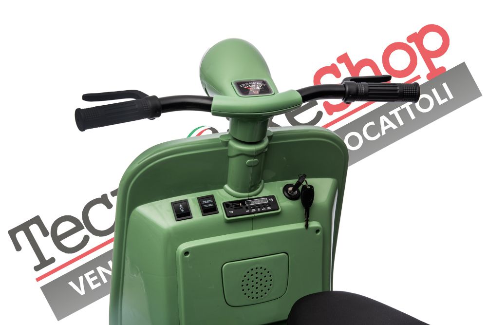 Moto Elettrica Per Bambini Vespa Sidecar Big  12V-Verde