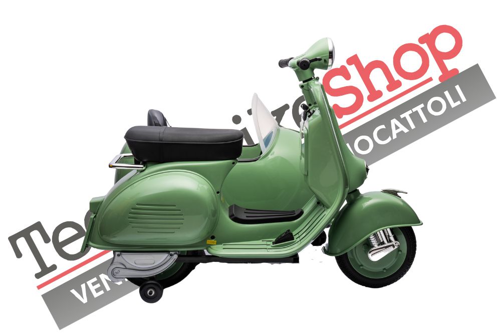 Moto Elettrica Per Bambini Vespa Sidecar Big  12V-Verde