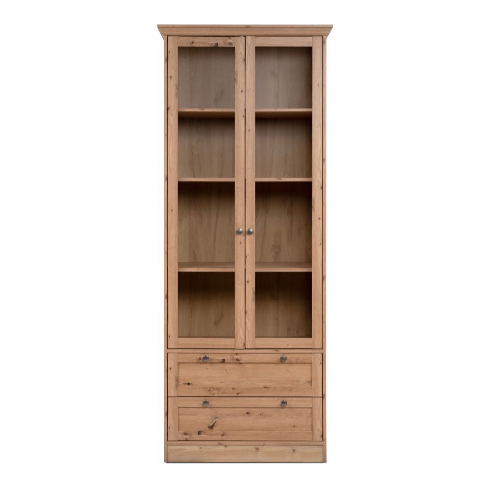 Vetrina 2 ante e 2 cassetti rovere anticato Timber52A 80x45x200H Il fascino del legno naturale nella tua casa