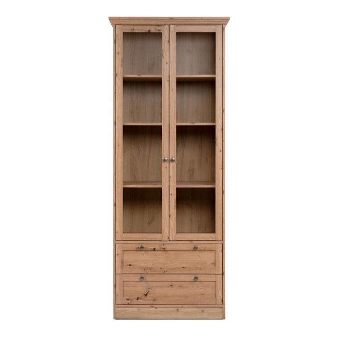 Vetrina 2 ante e 2 cassetti rovere anticato Timber52A 80x45x200H Il fascino del legno naturale nella tua casa