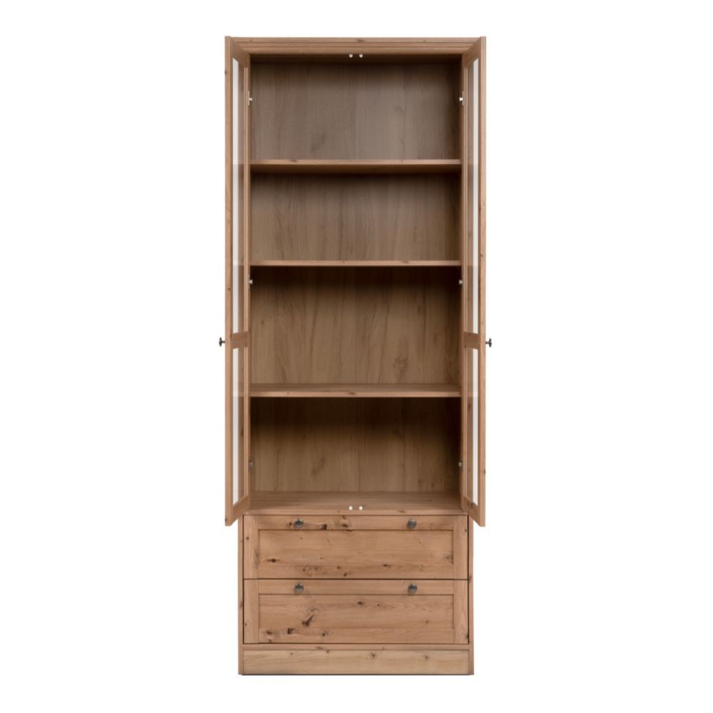 Vetrina 2 ante e 2 cassetti rovere anticato Timber52A 80x45x200H Il fascino del legno naturale nella tua casa