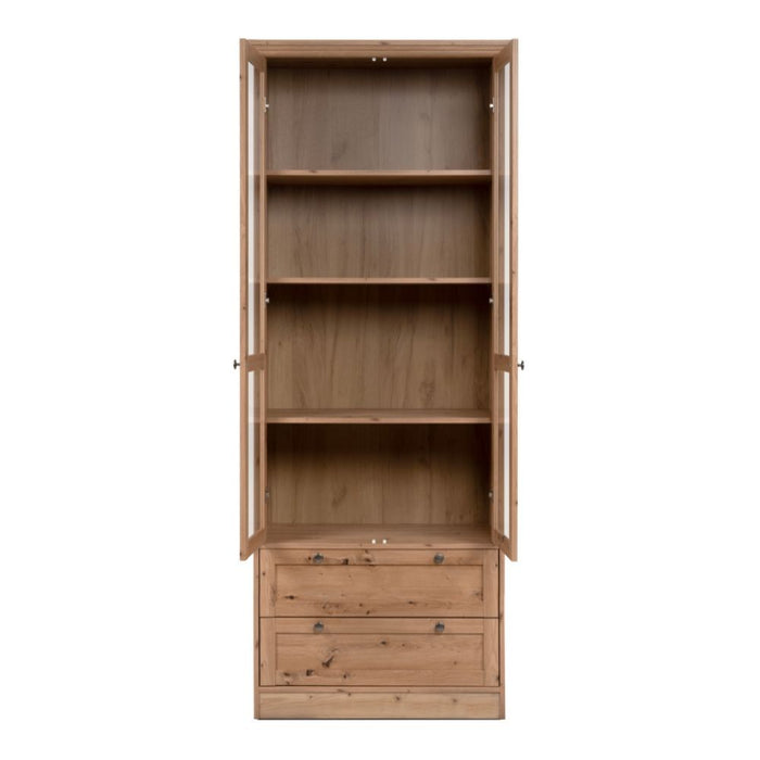 Vetrina 2 ante e 2 cassetti rovere anticato Timber52A 80x45x200H Il fascino del legno naturale nella tua casa