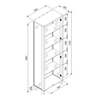 Vetrina Albi 52B con 2 ante in vetro e specchio colore nero