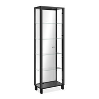 Vetrina Albi 52B con 2 ante in vetro e specchio colore nero