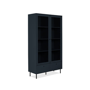 Vetrina blue navy con 2 ante a vetro e cassetto Caracas52A