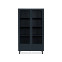 Vetrina blue navy con 2 ante a vetro e cassetto Caracas52A