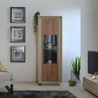 Vetrina con anta Open 67x40x197h colore noce mercure e cashmere