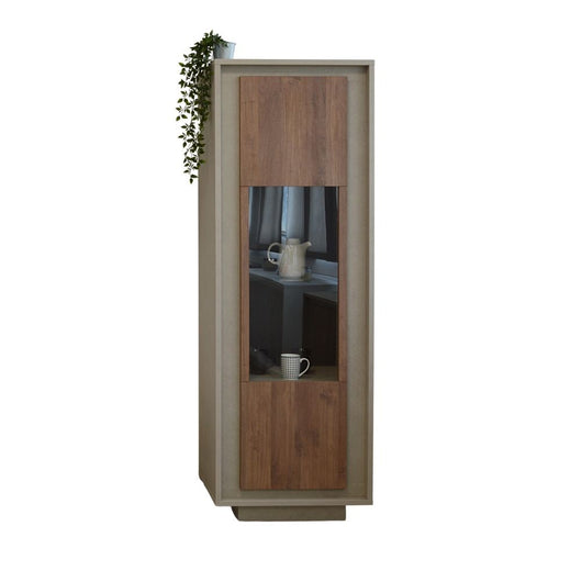 Vetrina con anta Open 67x40x197h colore noce mercure e cashmere