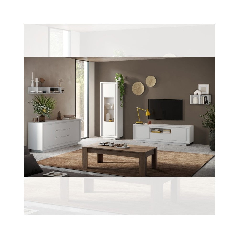 Vetrina con anta Tiki 67x40x197h colore bianco opaco