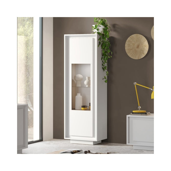 Vetrina con anta Tiki 67x40x197h colore bianco opaco