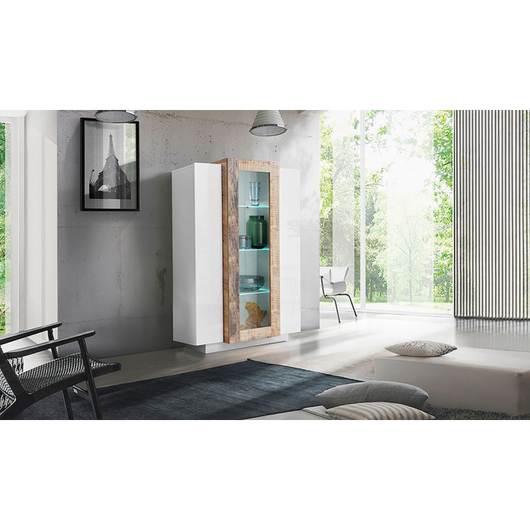 Vetrina Coro – Bianco e Acero Pereira – 80x120x38