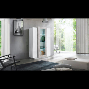 Vetrina Coro – Bianco e Cemento – 80x120x38