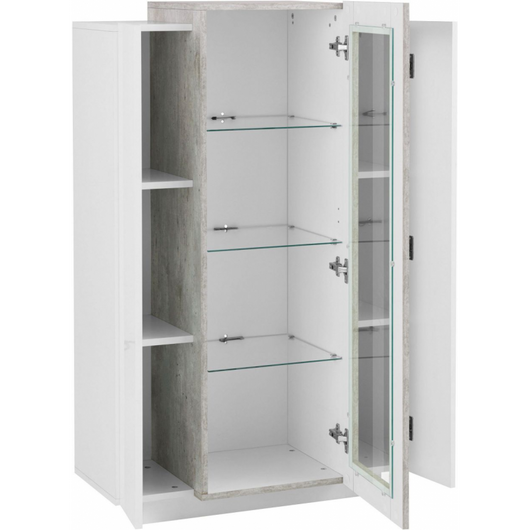 Vetrina Coro – Bianco e Cemento – 80x120x38