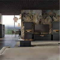 Vetrina credenza Alce 2 ante nero con particolari oro