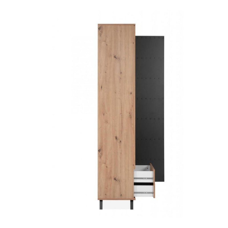 Vetrina Medan52A 2 ante e 2 cassetti rovere antracite