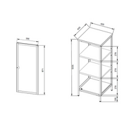 Vetrina Milton 01A in acciaio laminato con 1 anta vetro temperato ondulato colore verde menta